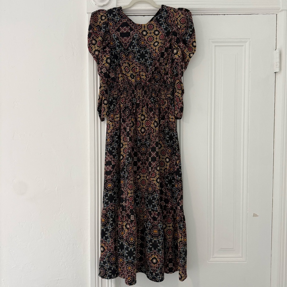 Wayf Abstract Floral Maxi Dress - Black and Pink - Picture 2 of 10